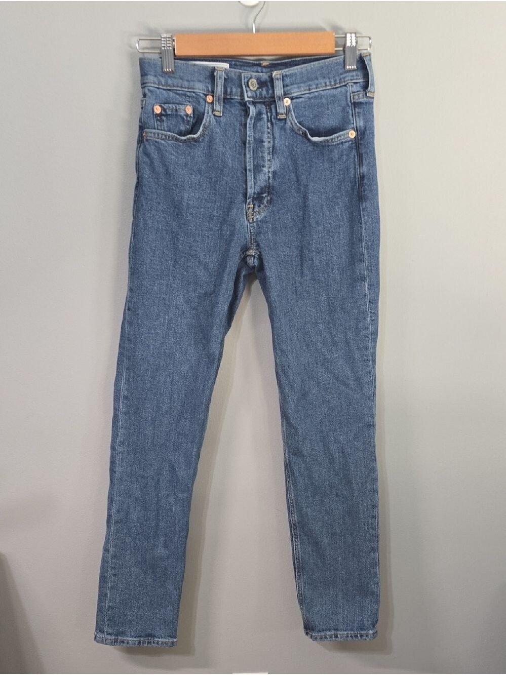 GAP Jeans Womens Size 0 Size 25 Cheeky Straight High Rise Blue Button-fly